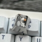 1U Titanium Alloy Artisan Keycaps Precision Pointillism for Mechanical Keyboard -Asuka Blowing Bubbles